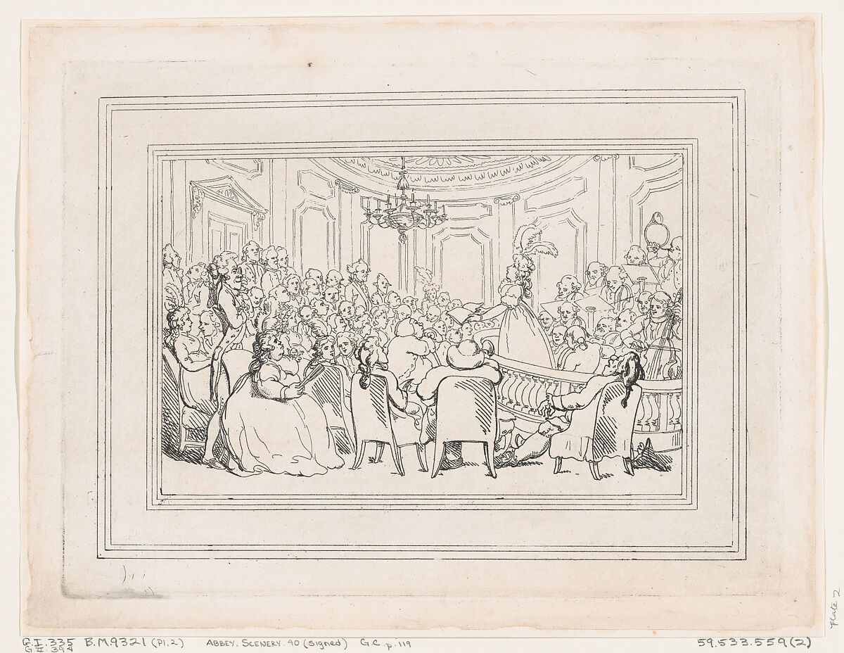 Comforts of Bath, Plate 2, Thomas Rowlandson (British, London 1757–1827 London), Etching 