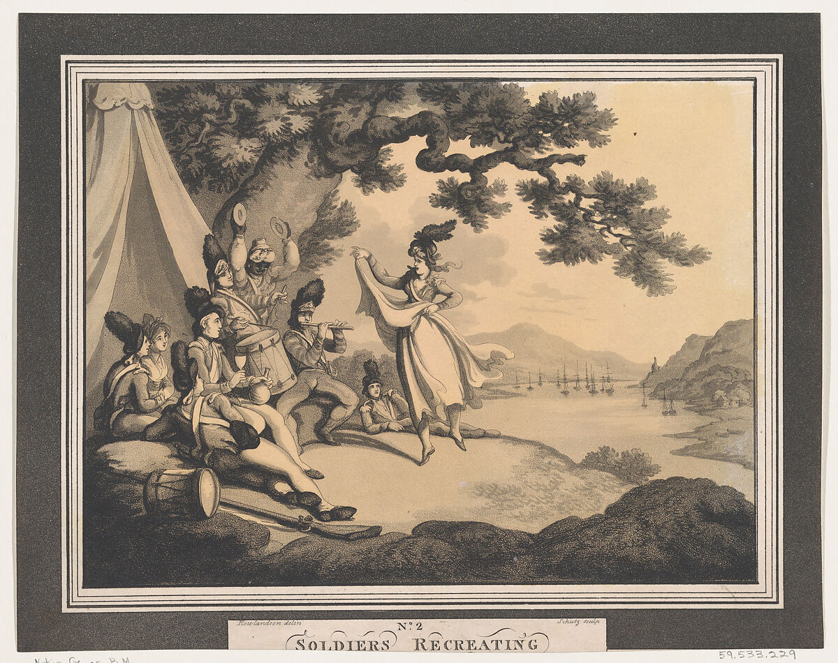 Soldiers Recreating, Heinrich Joseph Schütz (German, Frankfurt 1760–1822 Frankfurt), Etching and aquatint 