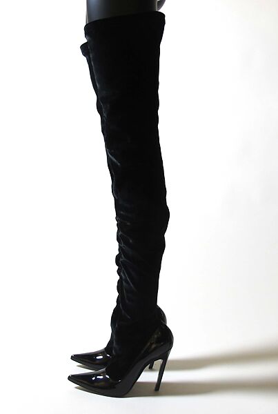 Ensemble, House of Balenciaga (French, founded 1937), (a) wool, cupro, synthetic; (b) wool, cupro, synthetic, metal; (c) silk, mother-of-pearl; (d, e) leather, synthetic; (f) metal, synthetic, French