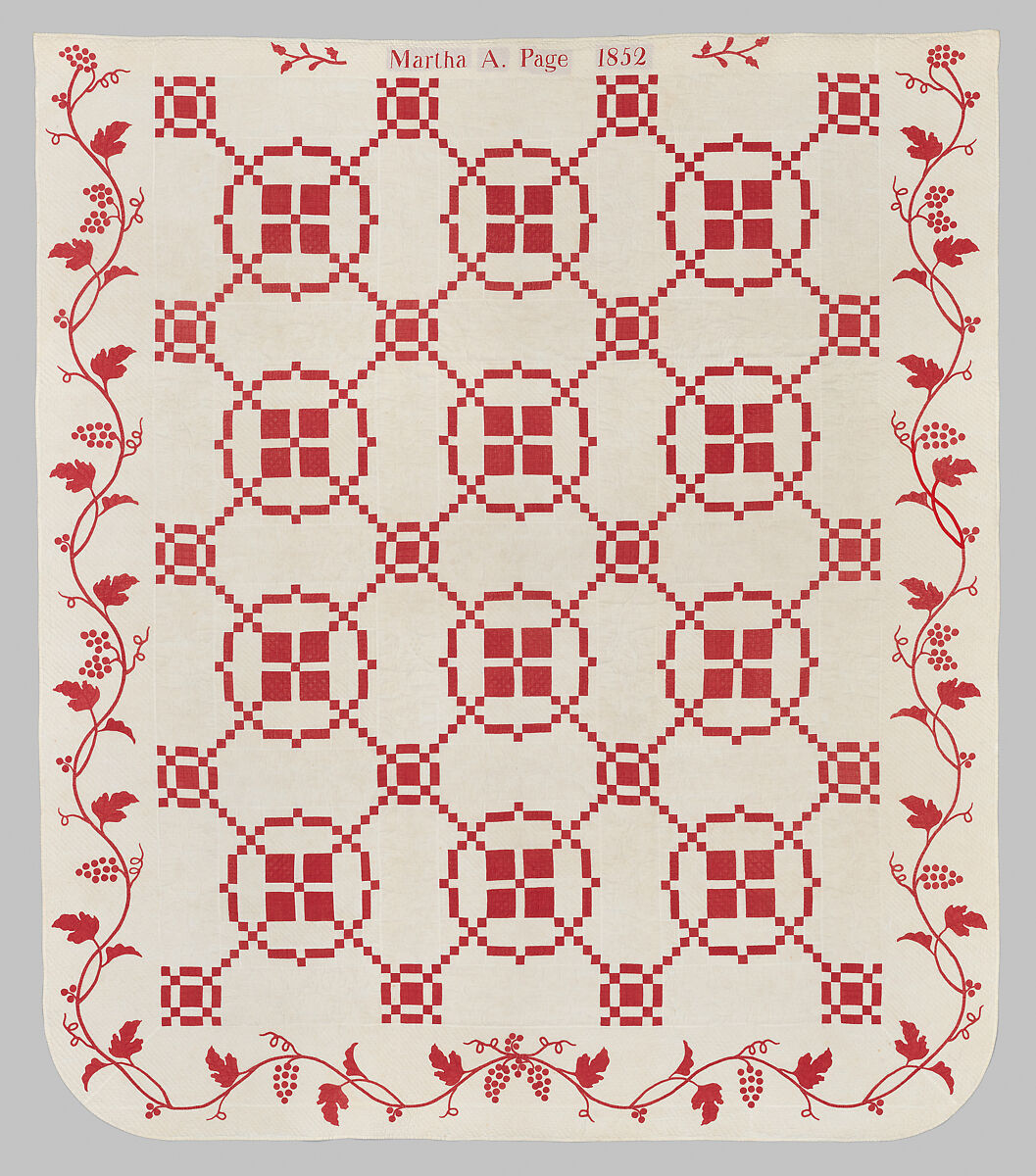 Burgoyne Surrenders or Burgoyne Surrounded Quilt, Martha A. Page, Cotton, American 