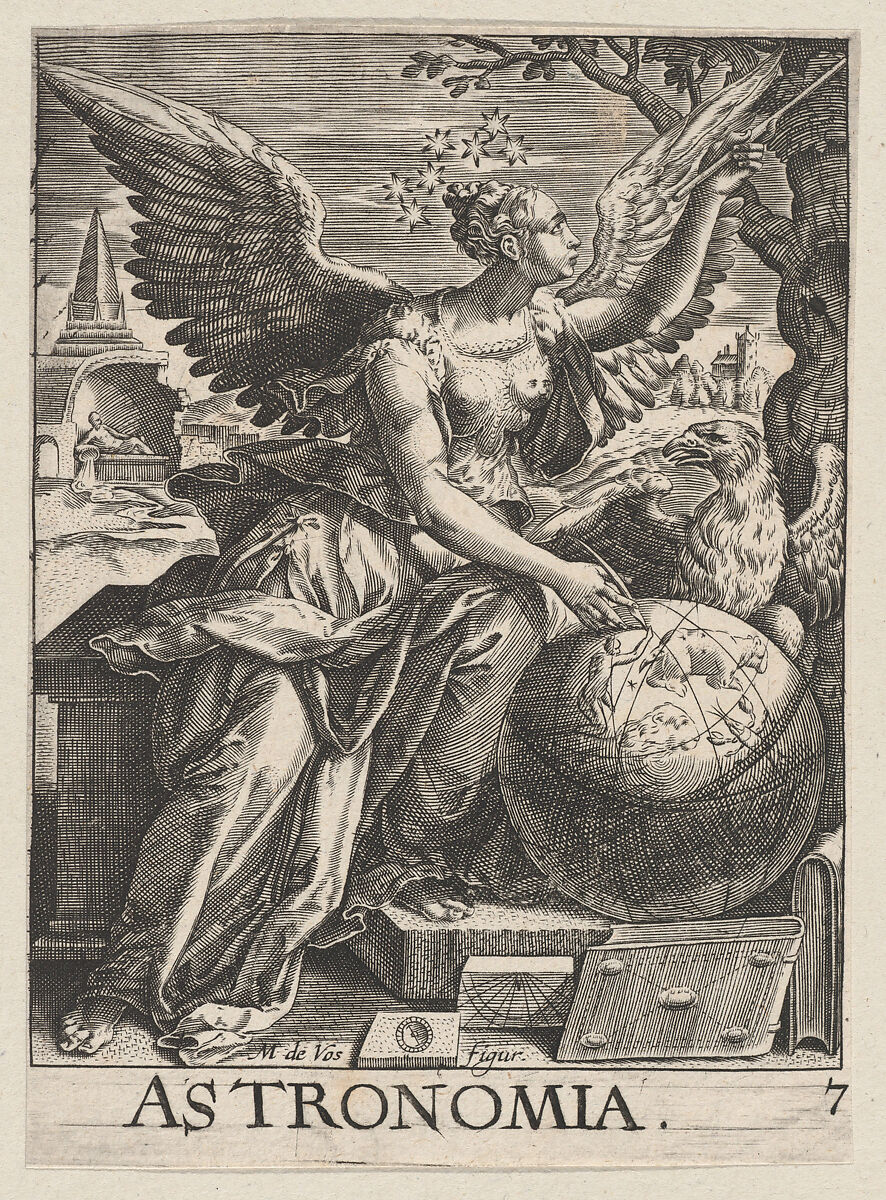 Astronomia, plate 7 from "The Seven Liberal Arts", Paulus Fürst (German, 1608–1666), Engraving and etching 