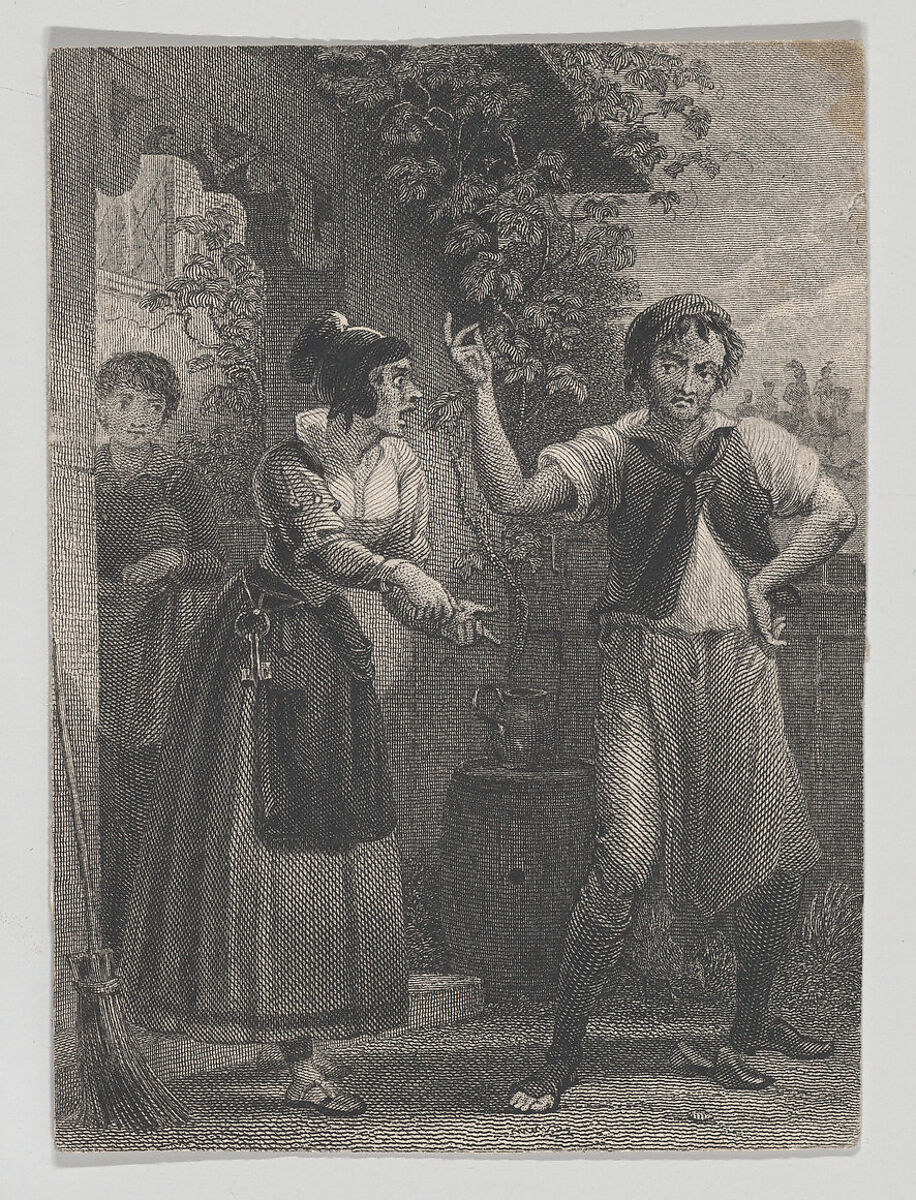 Hostess and Sly (Shakespeare, Taming of the Shrew, Induction, Scene 1), Charles Heath, the elder (British, London 1785–1848 London), Etching and engraving 