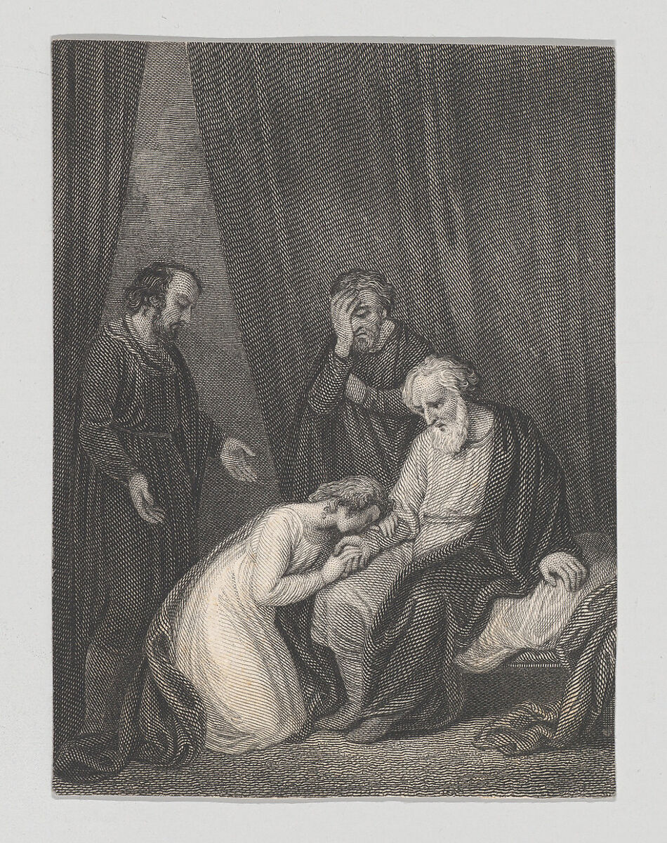 Cordelia and King Lear (Shakespeare, King Lear, Act 4, Scene 7), Charles Heath, the elder (British, London 1785–1848 London), Etching and engraving 
