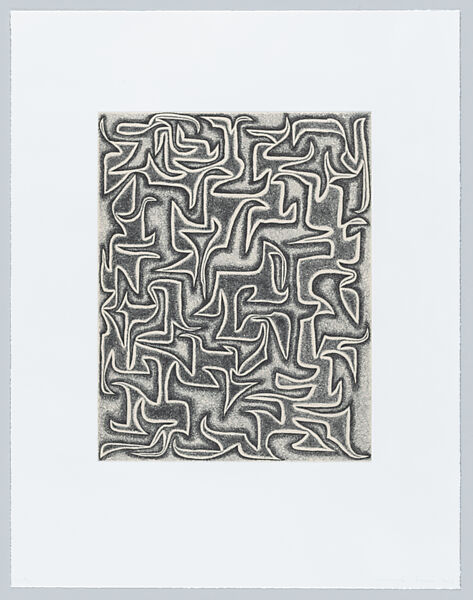 Shaded Connected Hooks, James Siena (American, born Oceanside, California, 1957), Etching on Magnani Pescia paper with chine collé 