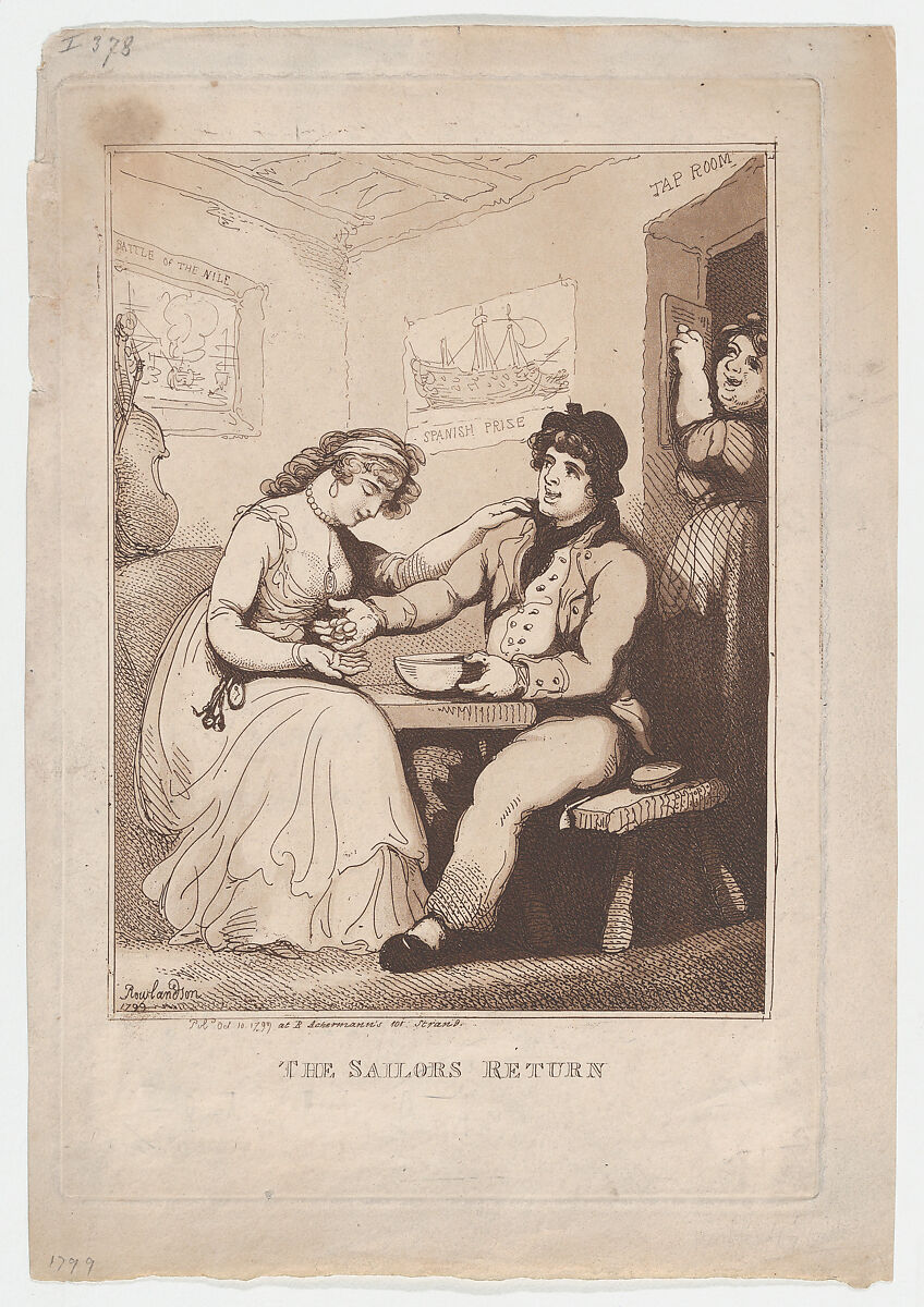 The Sailor's Return, Thomas Rowlandson (British, London 1757–1827 London), Etching and aquatint 