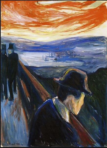 Sick Mood at Sunset, Despair, Edvard Munch (Norwegian, Løten 1863–1944 Ekely), Oil on canvas 