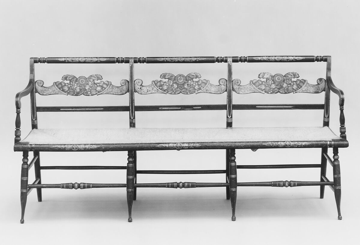 Settee, Attributed to Lambert Hitchcock (1795–1852), Wood, American
