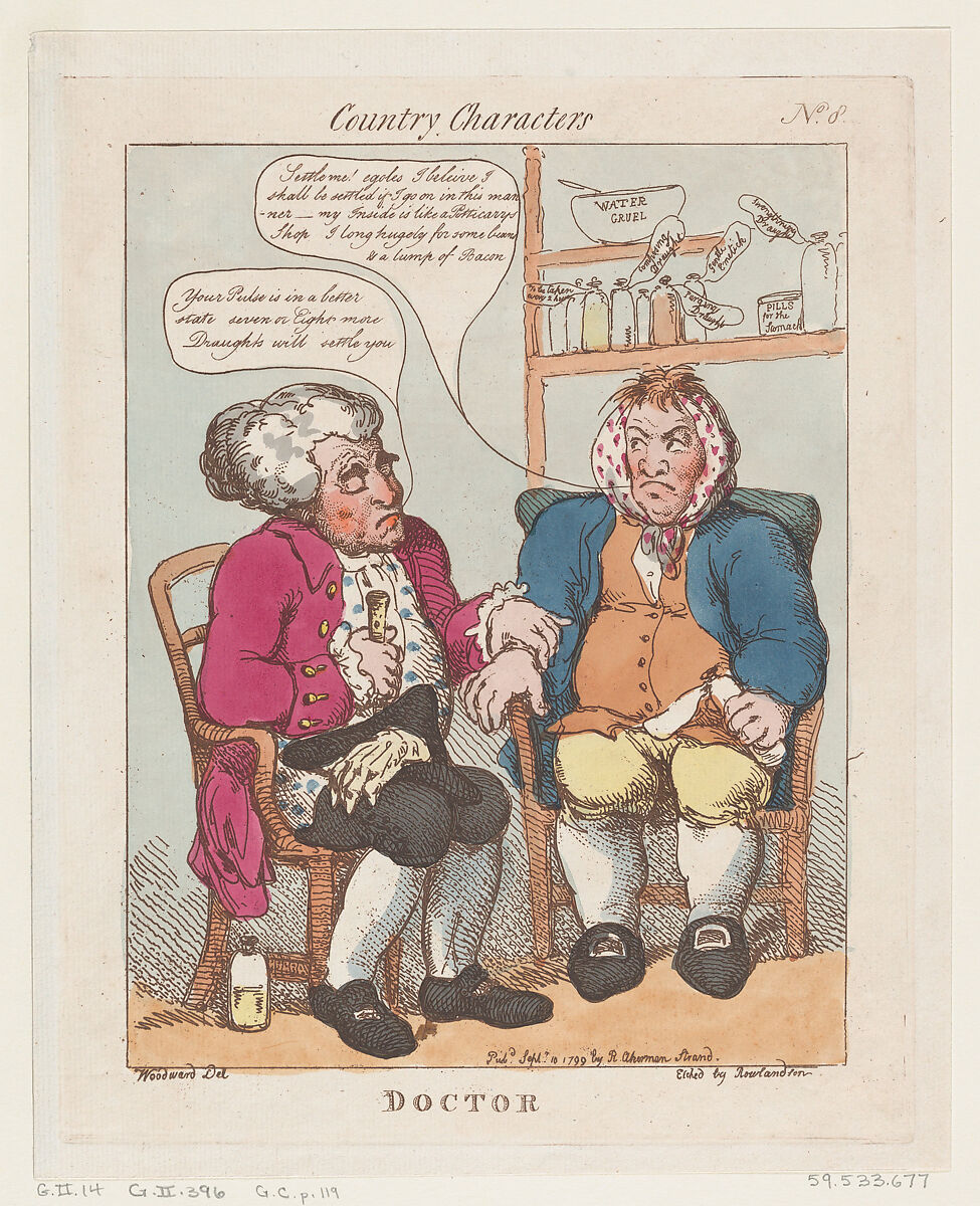 Doctor, Thomas Rowlandson (British, London 1757–1827 London), Hand-colored etching 