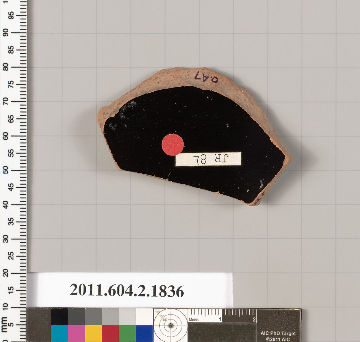Terracotta fragment of a skyphos (deep drinking cup), Terracotta, Greek, Attic