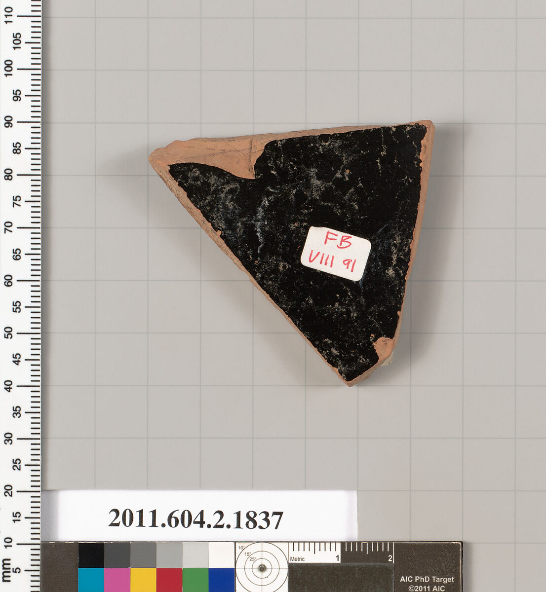 Terracotta fragment of a skyphos (deep drinking cup), Terracotta, Greek, Attic