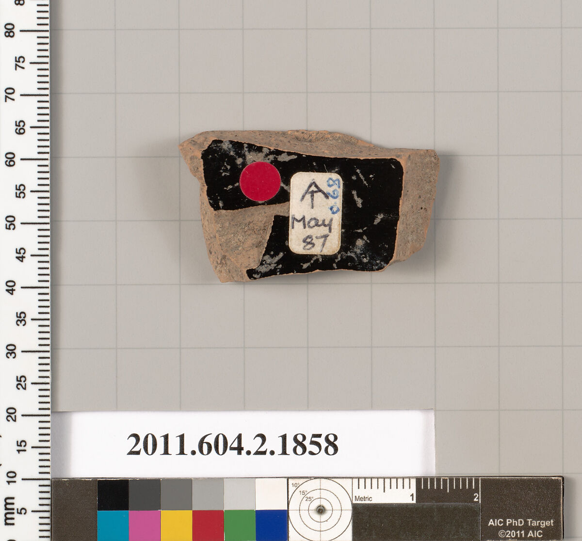 Terracotta fragment of a skyphos (deep drinking cup), Terracotta, Greek, Attic
