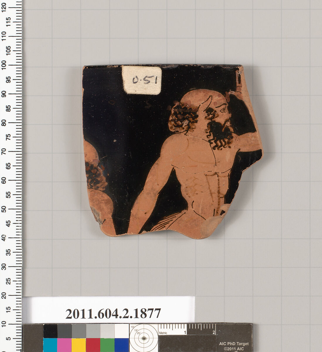 Terracotta rim fragment of a skyphos (deep drinking cup), Terracotta, Greek, Attic 