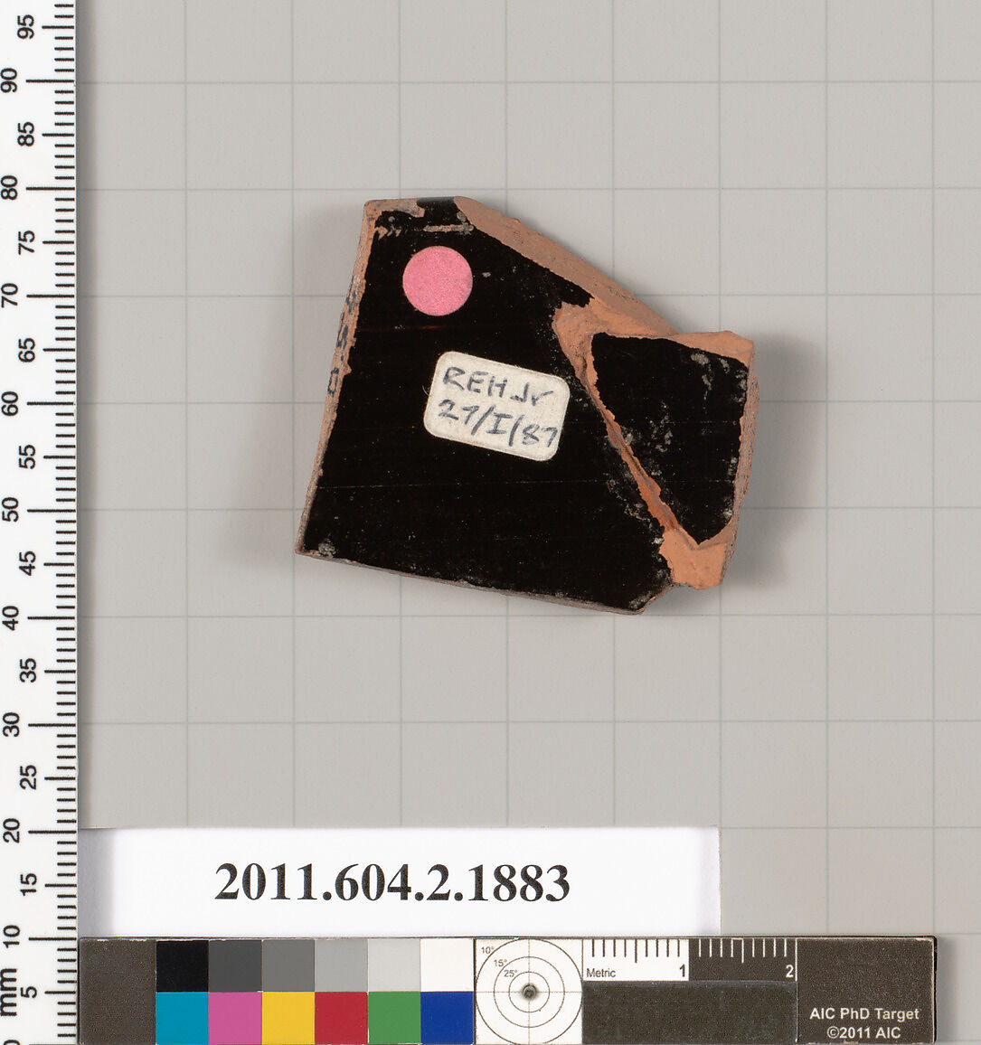 Terracotta rim fragment of a skyphos (deep drinking cup), Terracotta, Greek, Attic