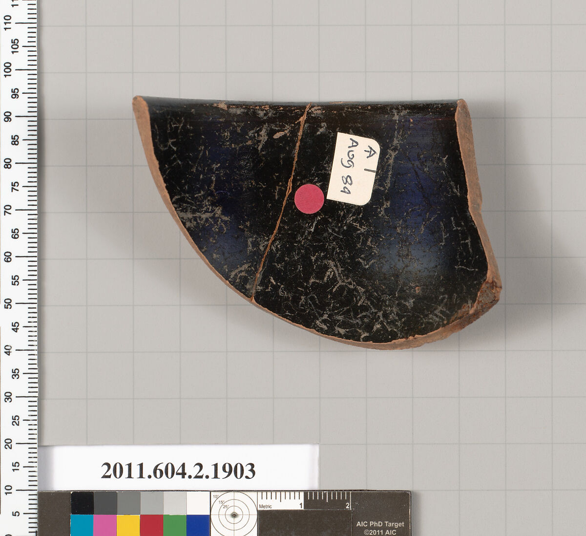 Terracotta fragment of a skyphos (deep drinking cup), Terracotta, Greek, Attic