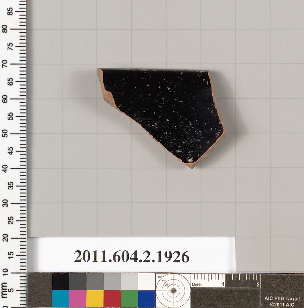 Terracotta rim fragment of a skyphos (deep drinking cup), Terracotta, Greek, Attic
