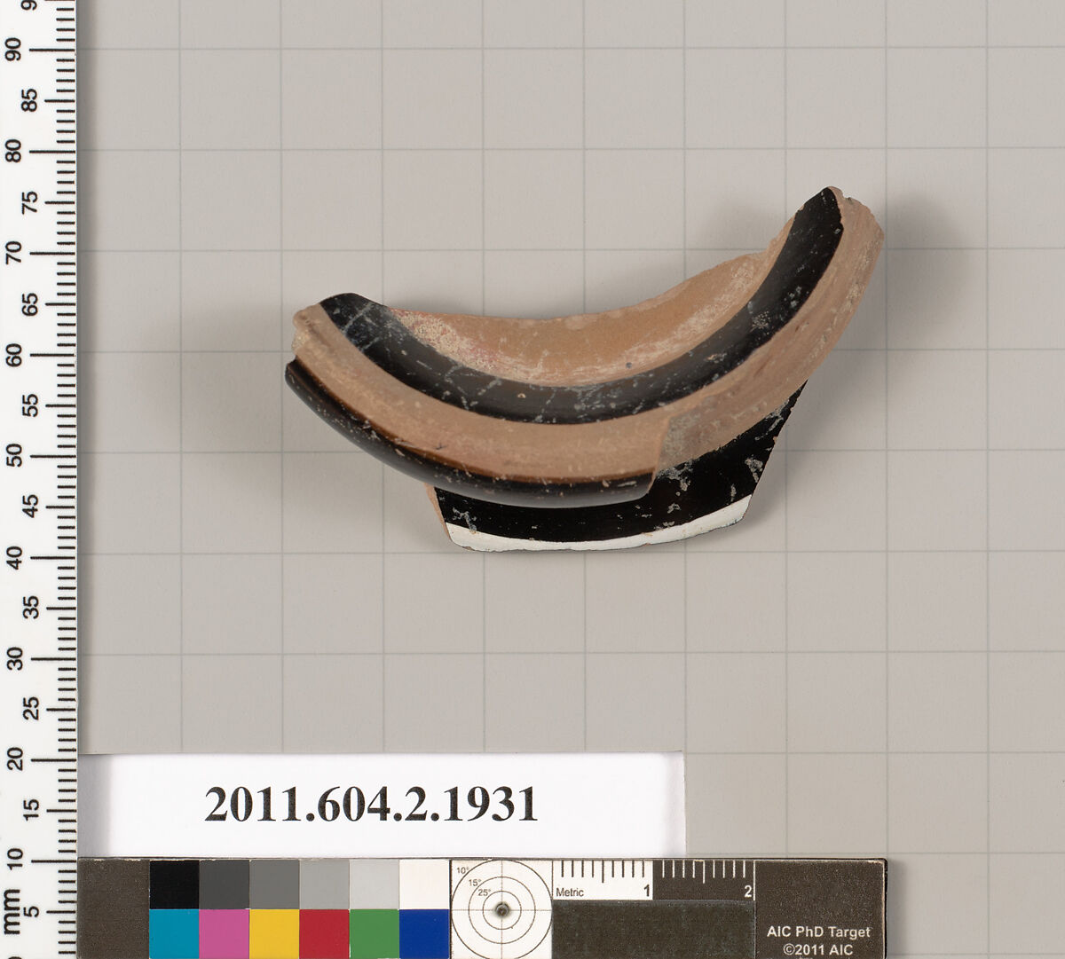 Terracotta fragment of a skyphos (deep drinking cup), Terracotta, Greek, Attic