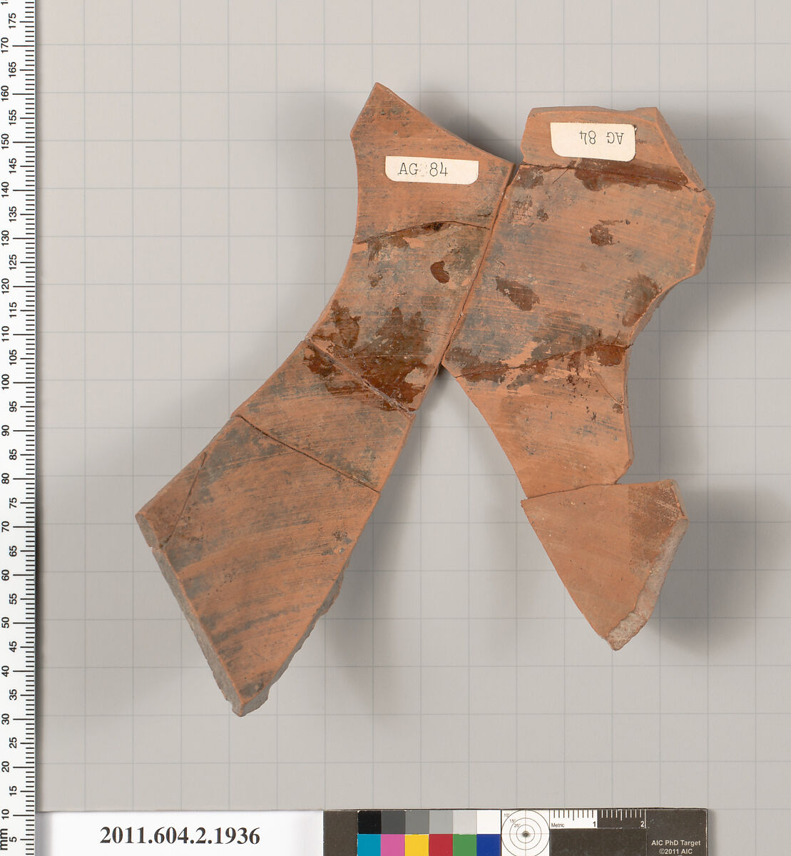 Terracotta fragment of a Nolan neck-amphora (jar), Terracotta, Greek, Attic