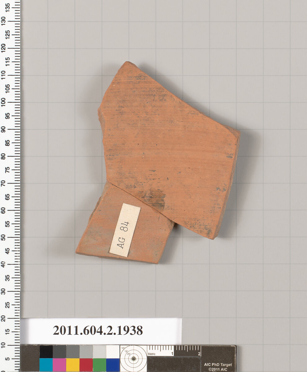 Terracotta fragment of a Nolan neck-amphora (jar), Terracotta, Greek, Attic