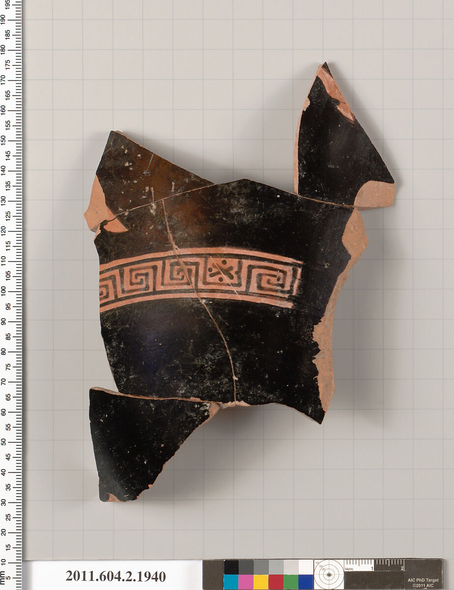 Terracotta fragment of a Nolan neck-amphora (jar), Terracotta, Greek, Attic 