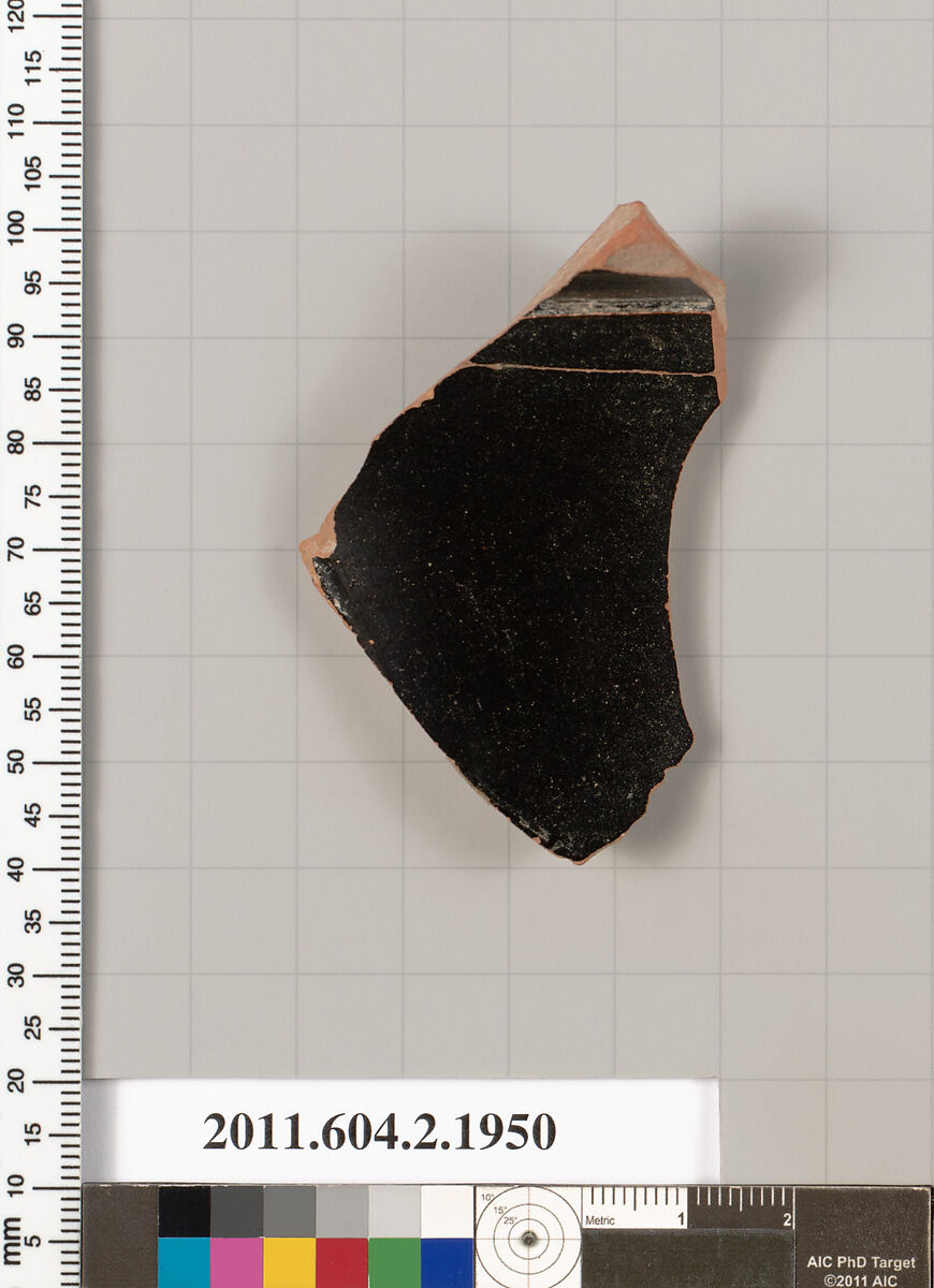 Terracotta fragment of a Nolan neck-amphora (jar), Terracotta, Greek, Attic