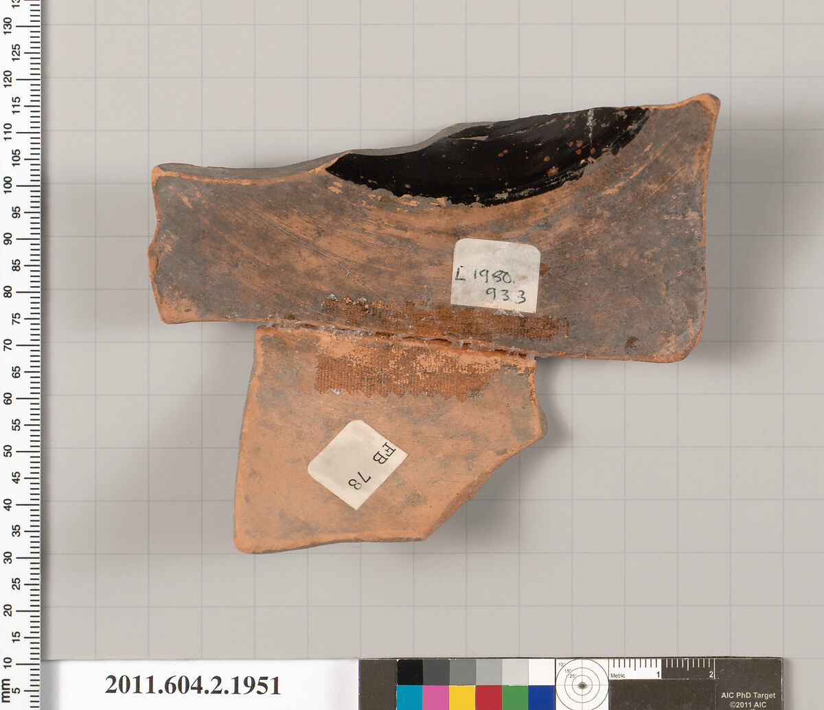 Terracotta fragment of a Nolan neck-amphora (jar), Terracotta, Greek, Attic