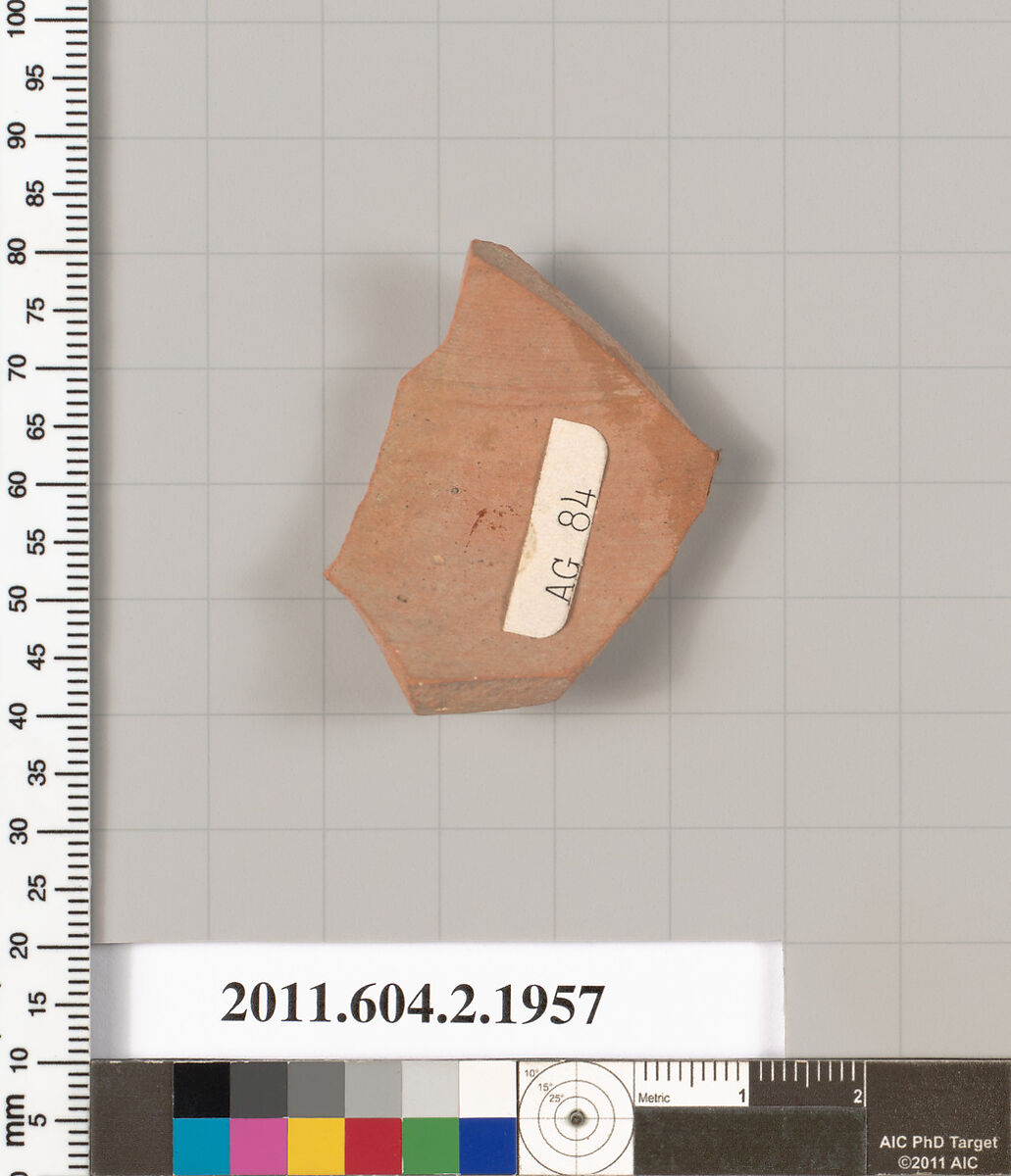 Terracotta fragment of an oinochoe: chous (jug)?, Terracotta, Greek, Attic