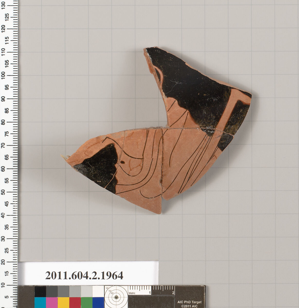 Terracotta fragment of a Nolan neck-amphora (jar), Terracotta, Greek, Attic 