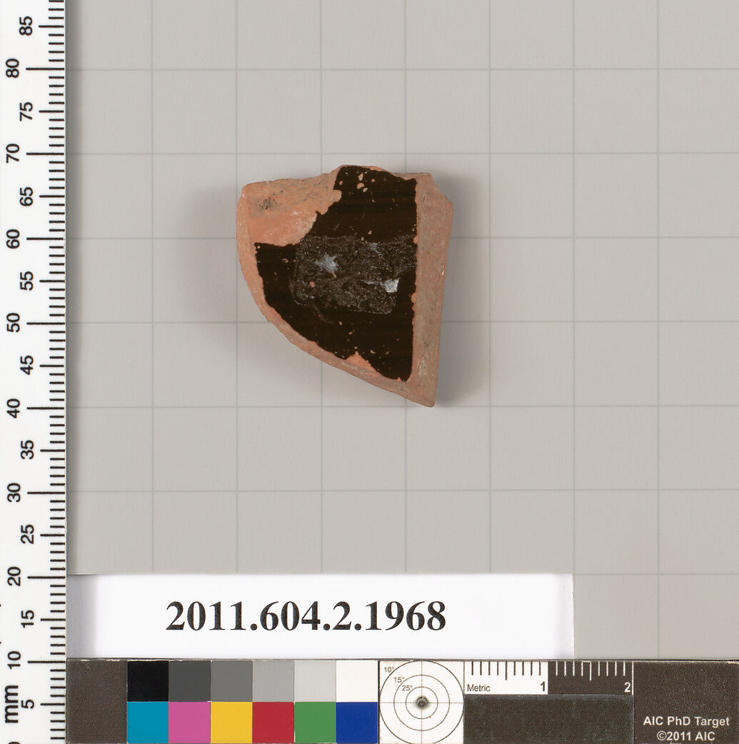 Terracotta fragment of a krater (bowl for mixing wine and water)?, Terracotta, Greek, Attic
