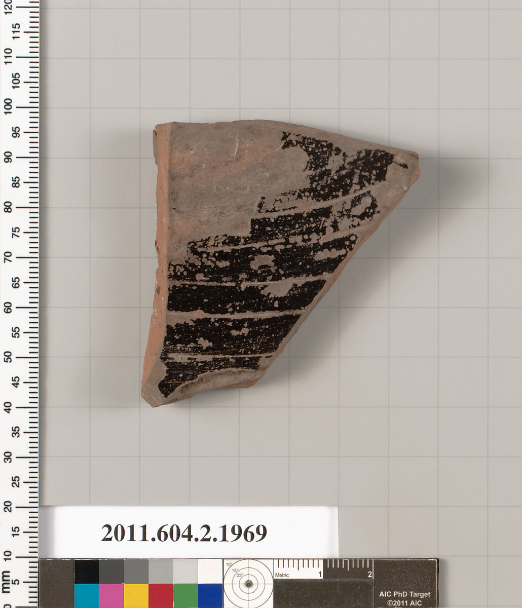 Terracotta fragment of a krater (bowl for mixing wine and water)?, Terracotta, Greek, Attic