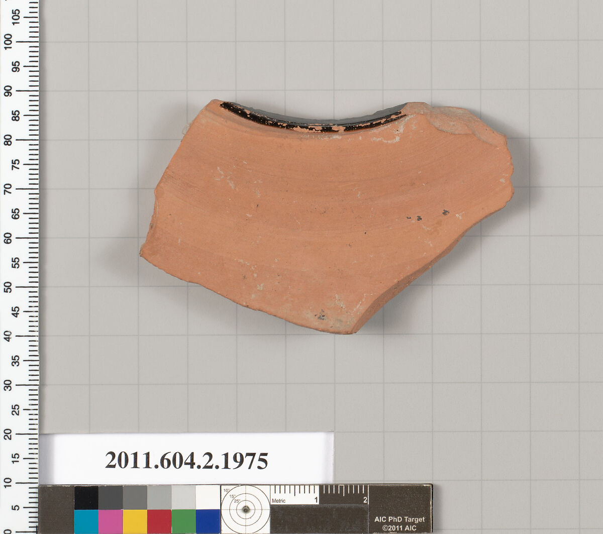 Terracotta fragment of a hydria: kalpis (water jar)?, Terracotta, Greek, Attic