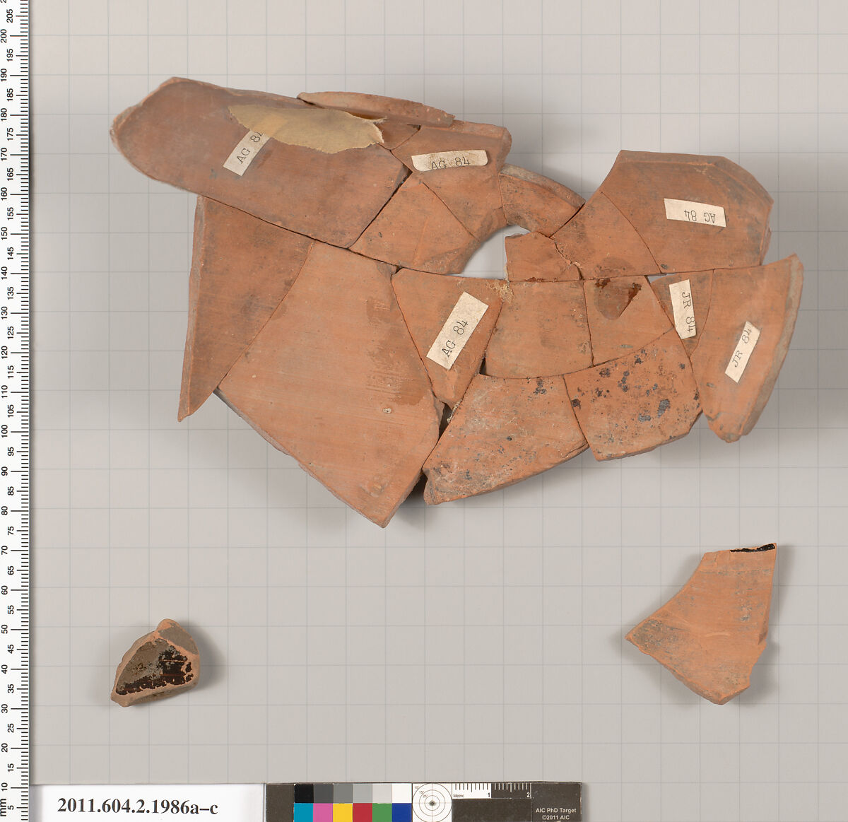 Terracotta fragments of a hydria: kalpis (water jar)?, Terracotta, Greek, Attic