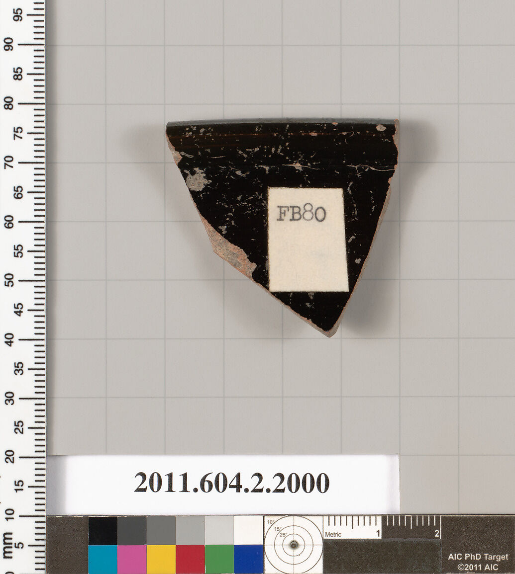 Terracotta fragment of a plate, Terracotta, Greek, Attic