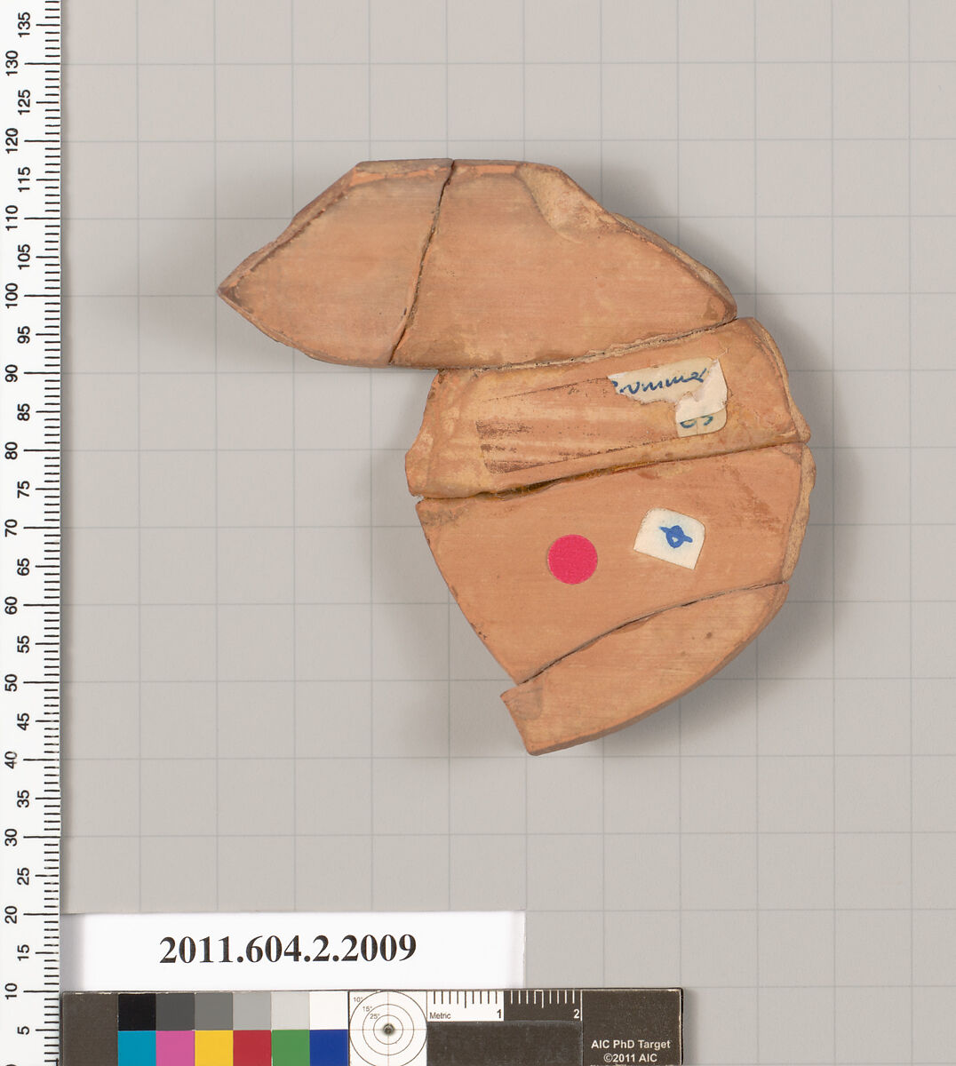 Terracotta fragment of a squat lekythos (oil flask)?, Terracotta, Greek, Attic