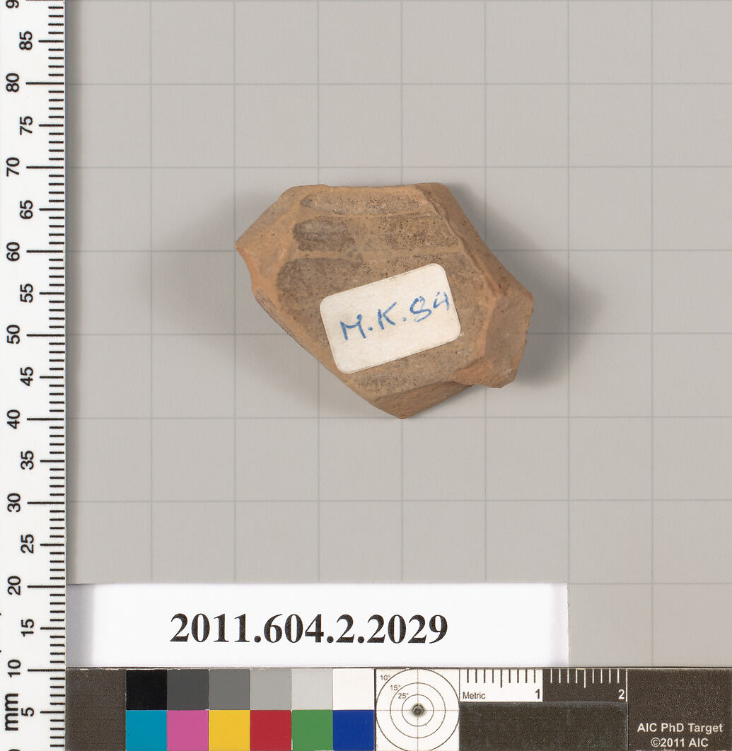 Terracotta fragment of an alabastron (perfume vase)?, Terracotta, Greek, Attic