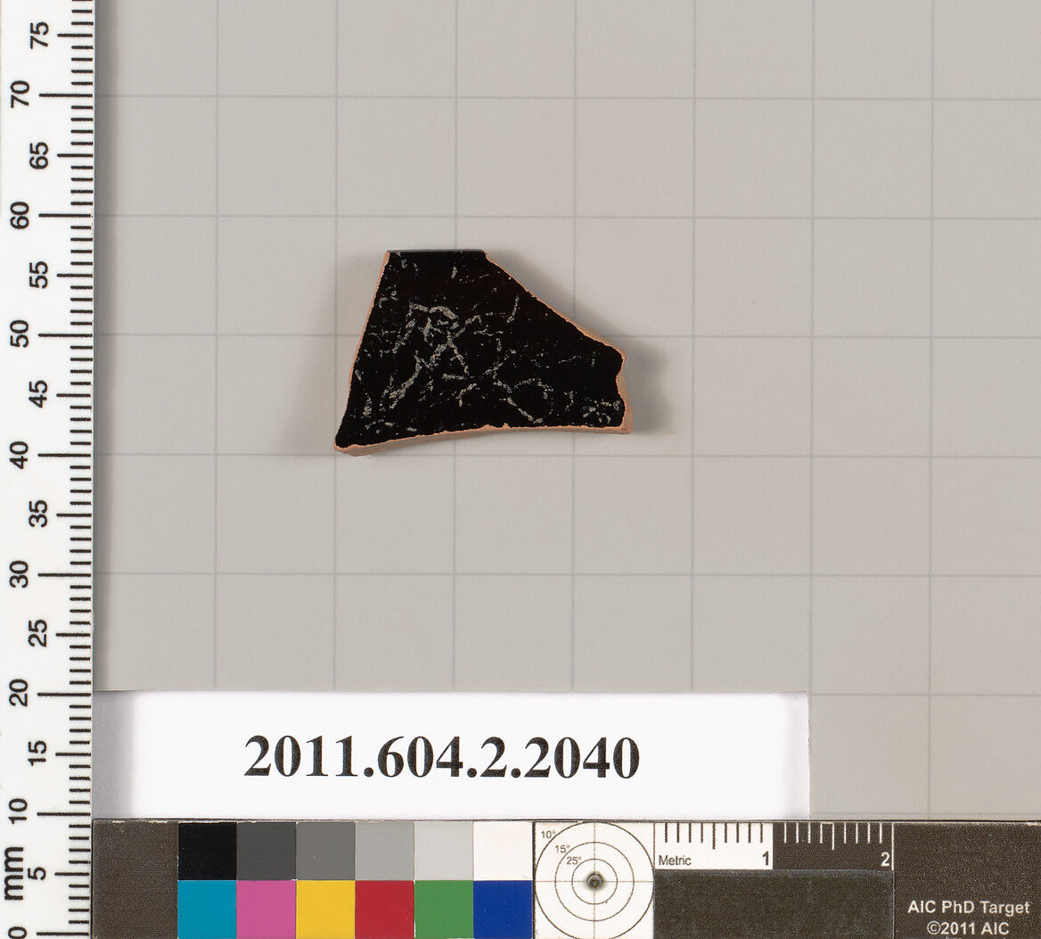 Terracotta rim fragment of a skyphos (deep drinking cup), Terracotta, Greek, Attic