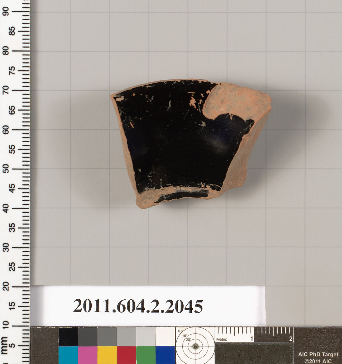 Terracotta fragment of a kalathos, Terracotta, Greek, Attic