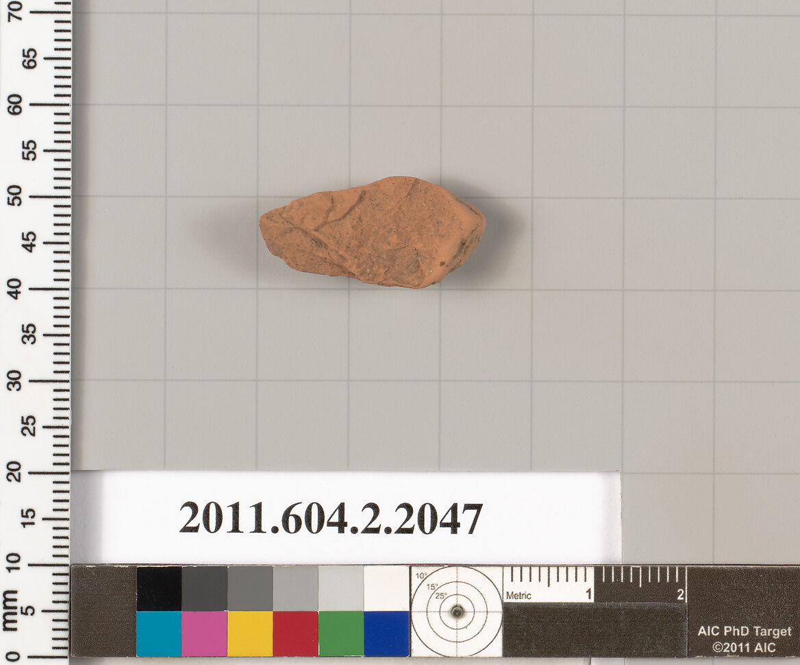 Terracotta fragment of a kalathos, Terracotta, Greek, Attic