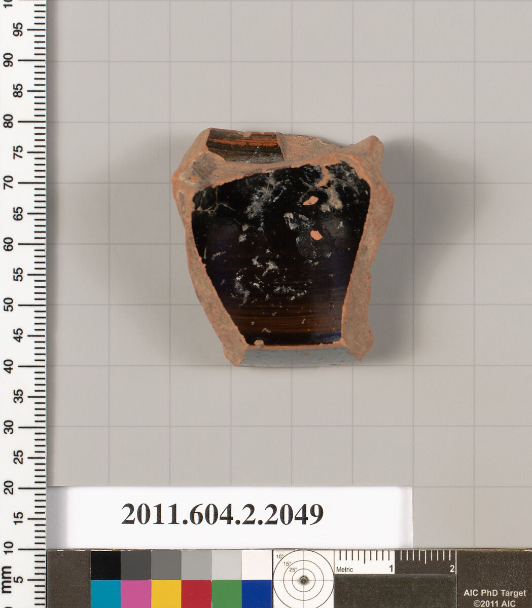 Terracotta fragment of a salt cellar, Terracotta, Greek, Attic