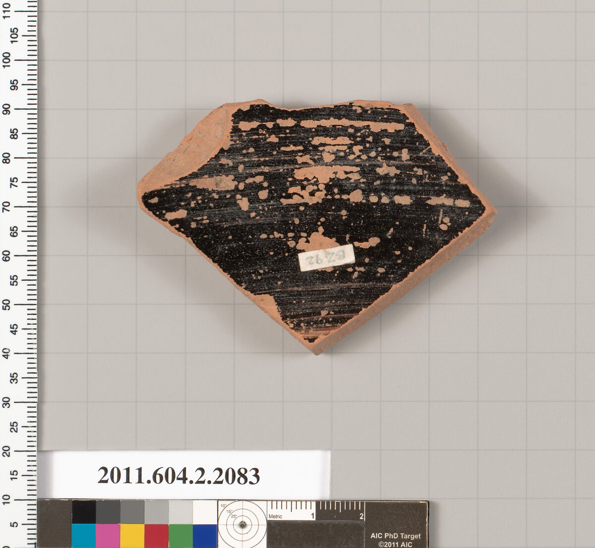 Terracotta fragment of a pot; glazed on the inside, Terracotta, Greek, Attic