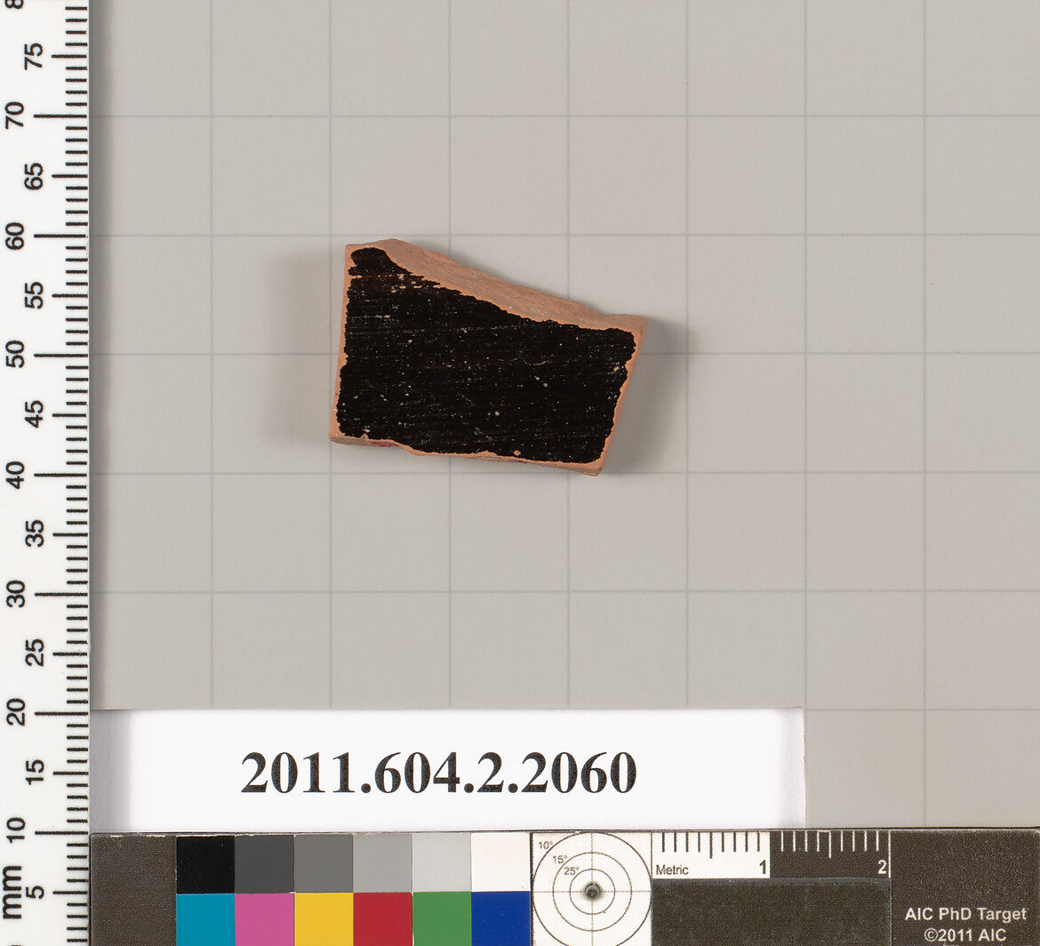 Terracotta fragment of a krater (bowl for mixing wine and water)?, Terracotta, Greek, Attic