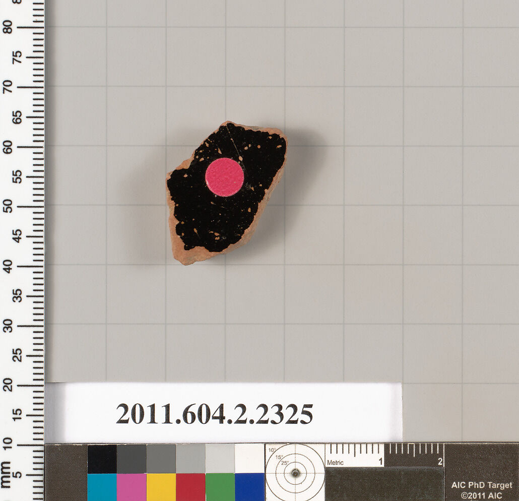 Terracotta fragment of a skyphos (deep drinking cup)?, Terracotta, Greek, Attic