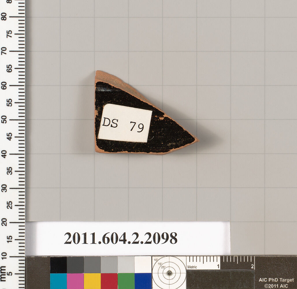 Terracotta fragment of a skyphos (deep drinking cup)?, Terracotta, Greek, Attic