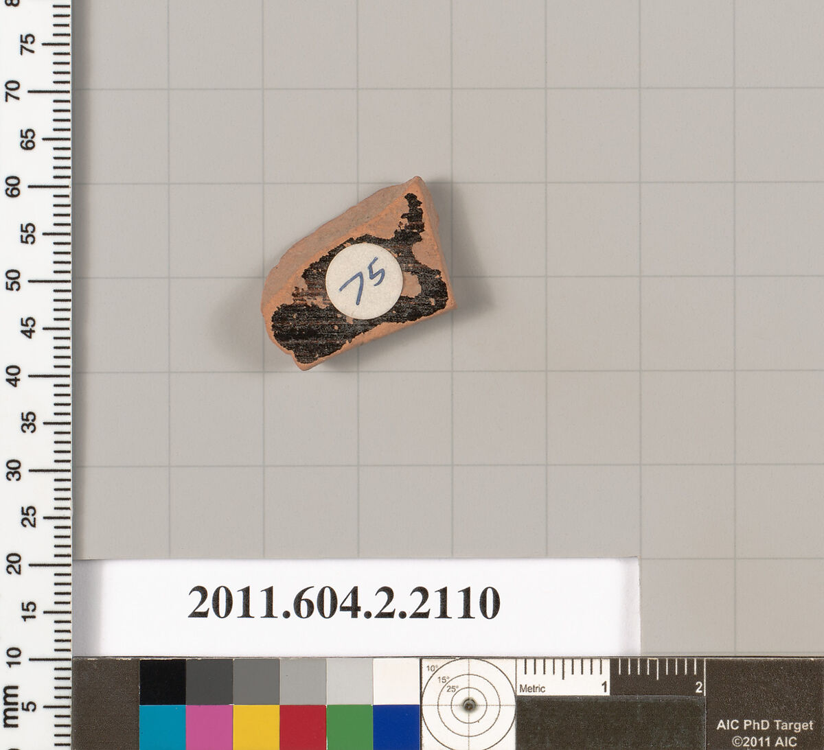 Terracotta fragment of a pot; glazed on the inside, Terracotta, Greek, Attic