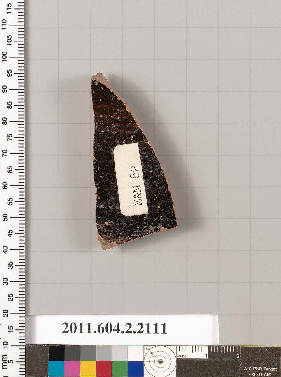 Terracotta fragment of a krater (bowl for mixing wine and water)?, Terracotta, Greek, Attic