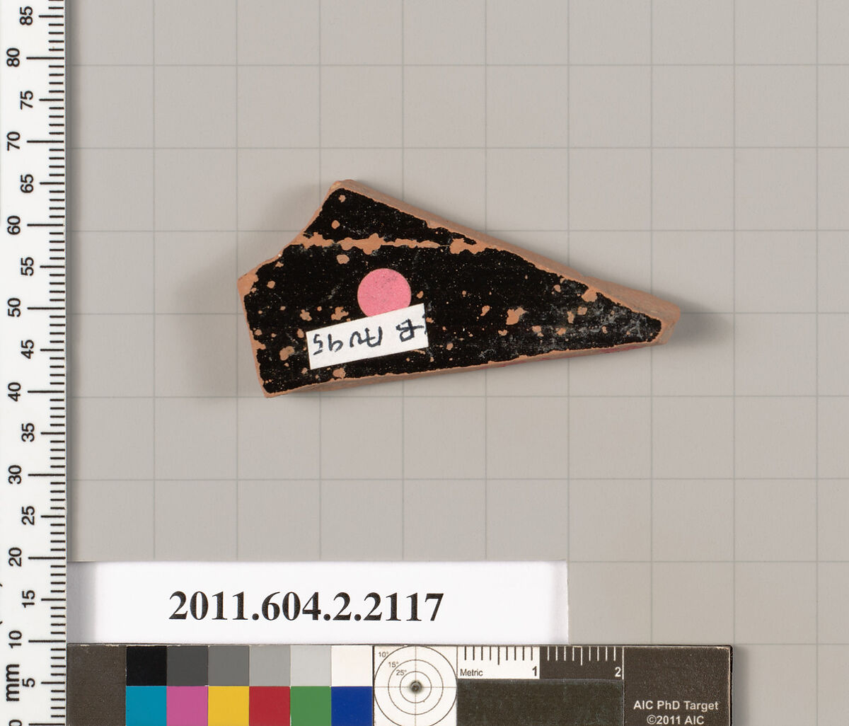 Terracotta fragment of a pot; glazed on the inside, Terracotta, Greek, Attic