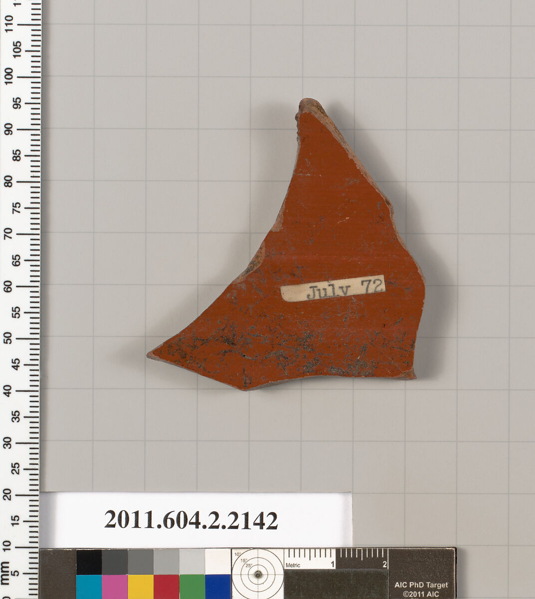 Terracotta fragment of a pot, Terracotta, Greek, Attic