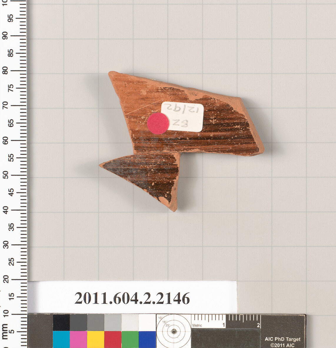 Terracotta fragment of a pot, Terracotta, Greek, Attic