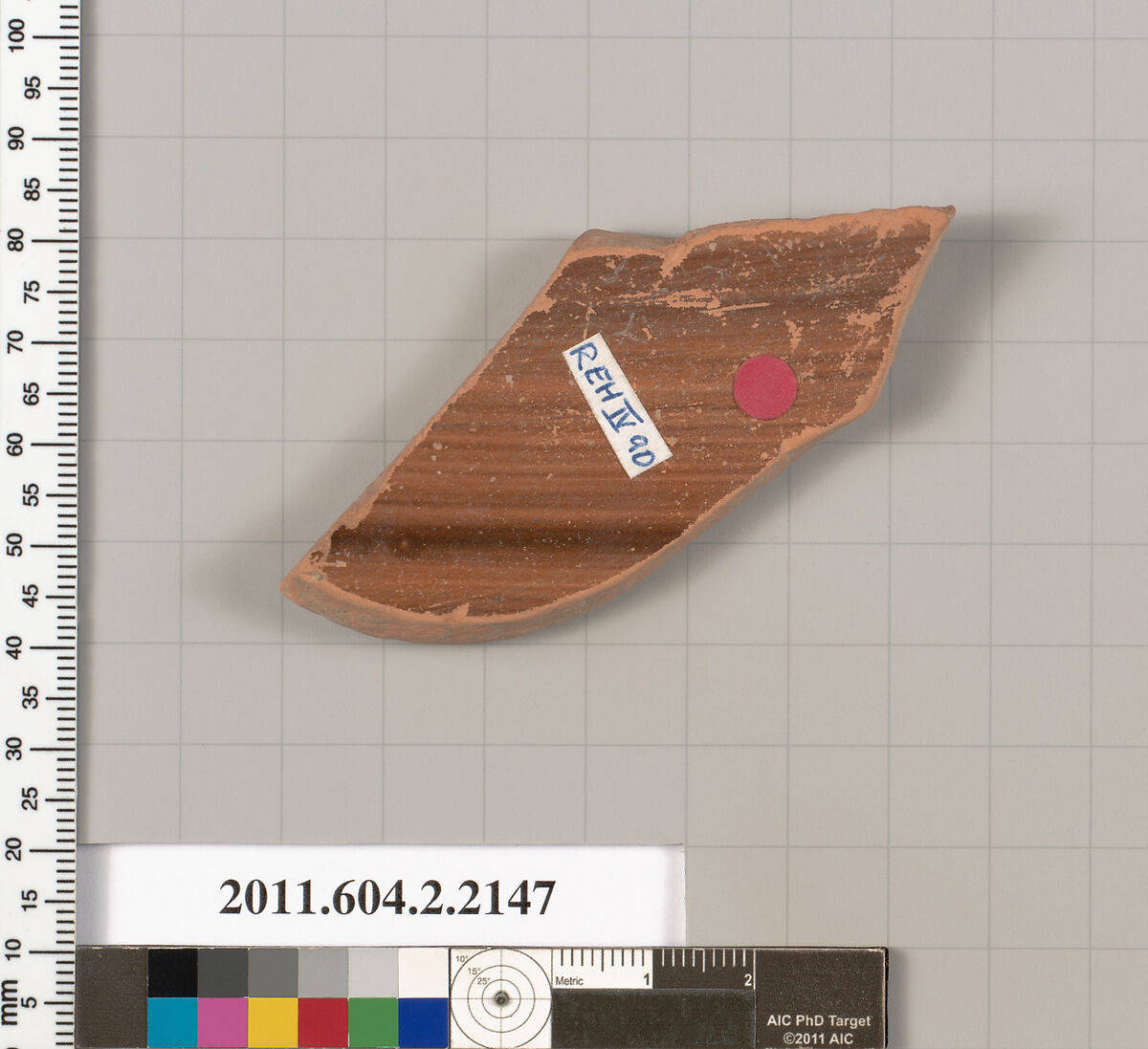 Terracotta fragment of a pot, Terracotta, Greek, Attic