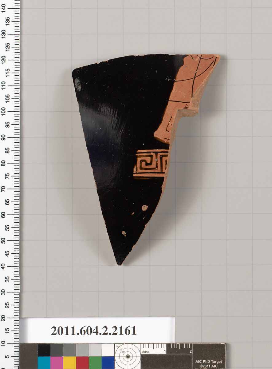 Terracotta fragment of a pelike?, Terracotta, Greek, Attic 