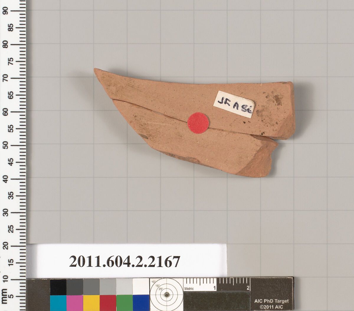 Terracotta fragment of a pot; unglazed on the inside, Terracotta, Greek, Attic